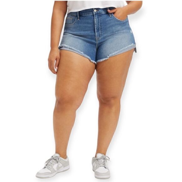 NEW Good American GOOD CURVE SHORT Shorts Women’s Plus Size 24 - Picture 8 of 13